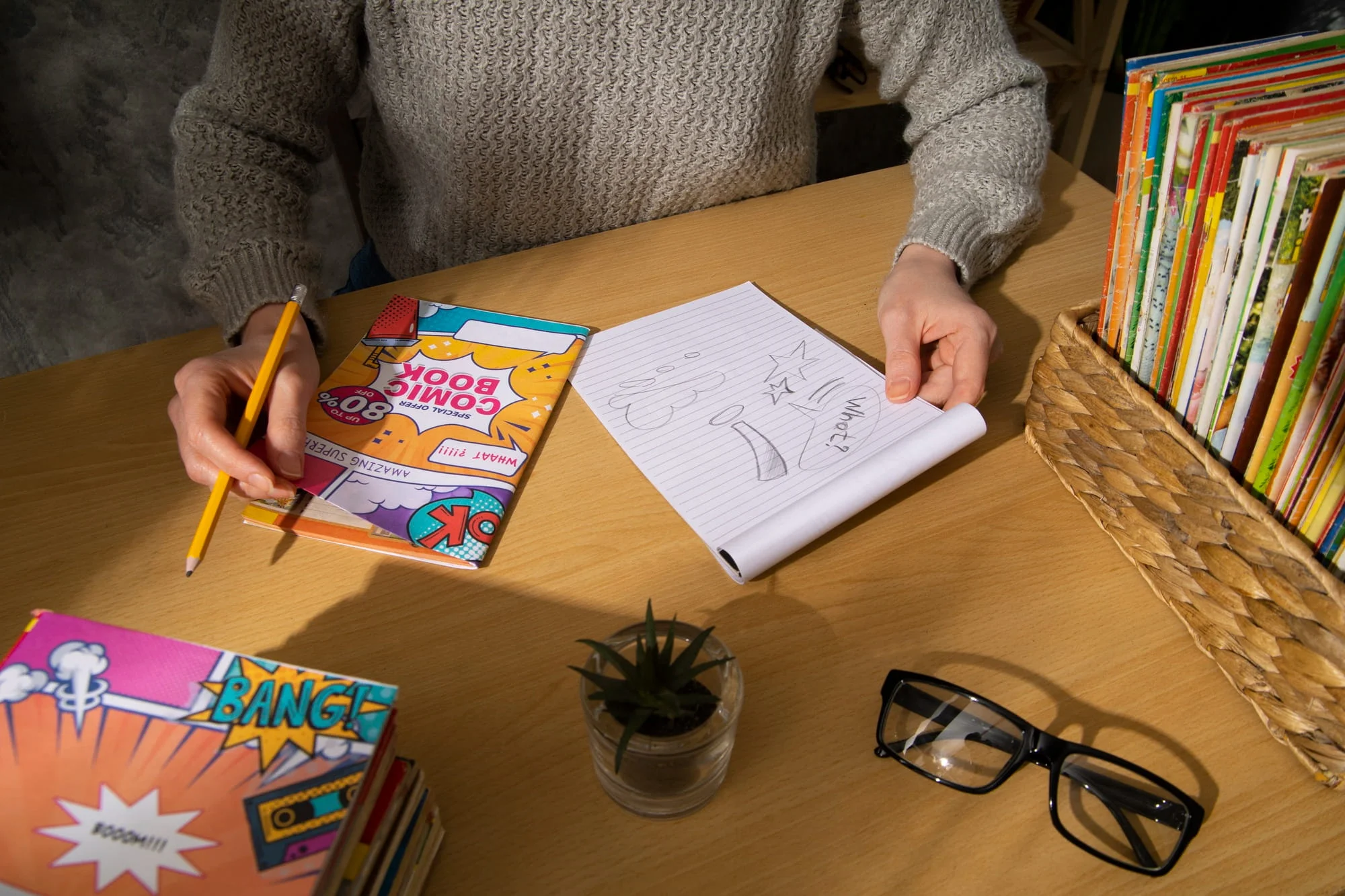 Woman self-publishing her book