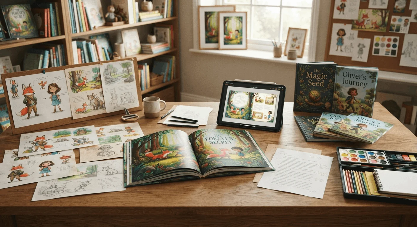 Woman self-publishing her book
