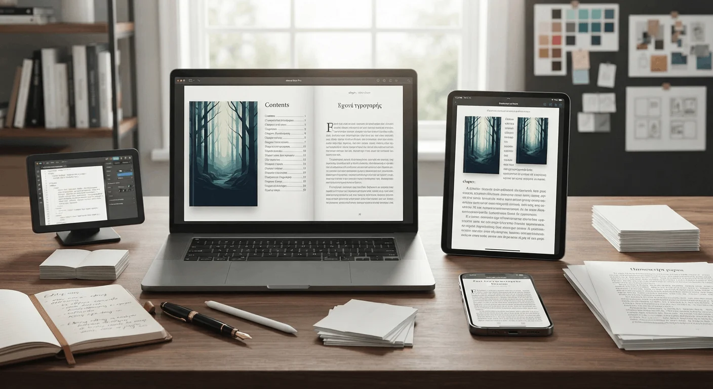 Woman self-publishing her book