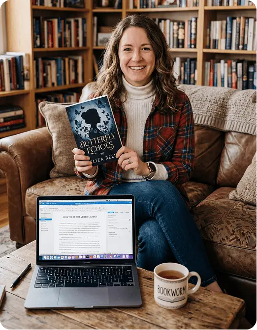 Author with book